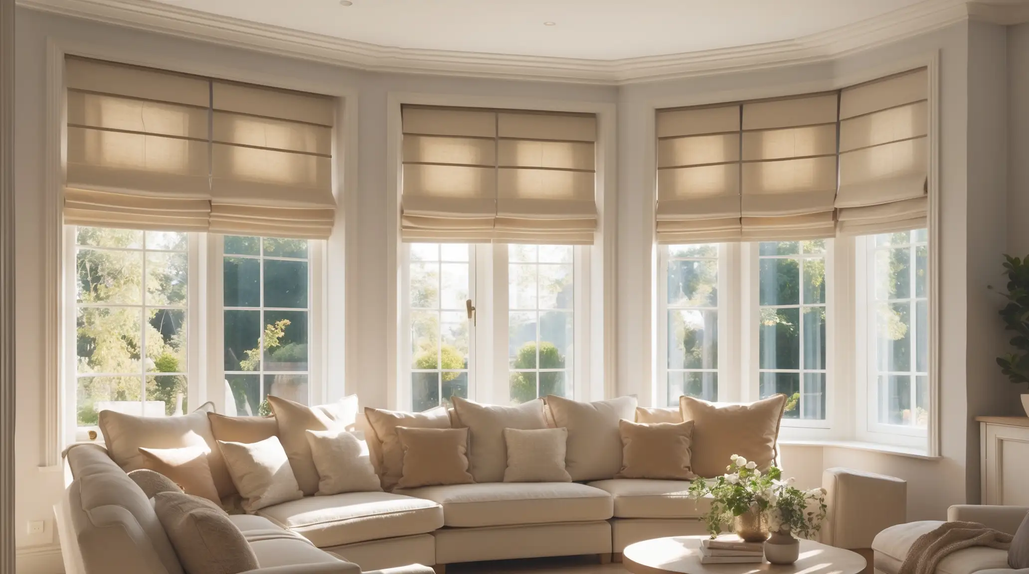 luxury roman blinds with pelmet
